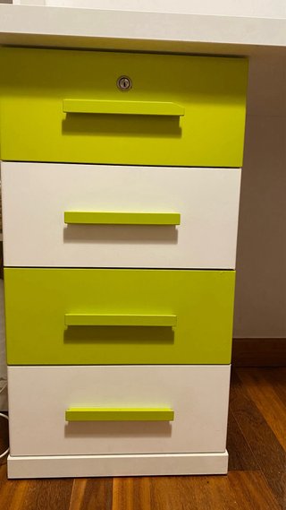 Escritorio juvenil blanco y verde