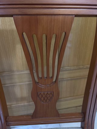4 sillas de comedor madera y tela beige