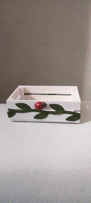 Mini Casetta Legno Decorata Coccinella