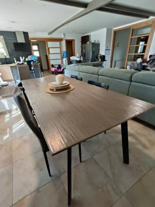 Mesa Comedor Industrial Resina y Metal 2m.