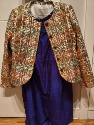 Chaqueta de fiesta motivos dorados hecha a mano