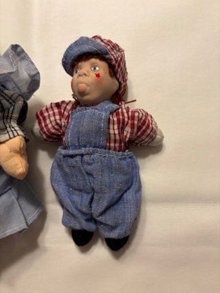 Lote 2 bambole vintage anni '80-9 con facce espressive