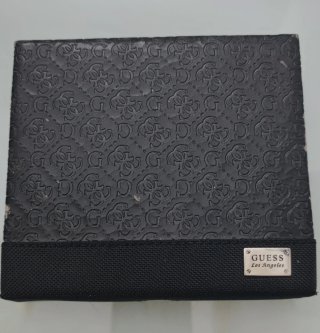 Cartera Guess Piel Hombre Negra