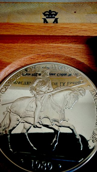 1. España 5 ECU 1989 – Carlos V – Plata .925