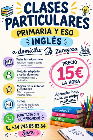 Clases particulares para primaria y eso, Zaragoza