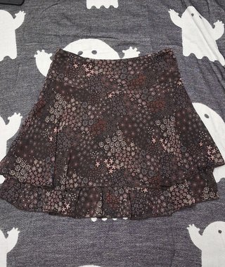 Falda corta estampada floral morada
