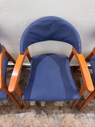 Juego 4 Sillas Madera Azules