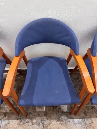 Juego 4 Sillas Madera Azules