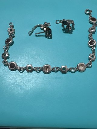 Conjunto Pulsera y Pendientes Plata