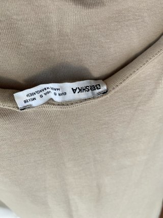 Vestido Bershka largo ajustado beige Talla S