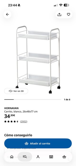 Carrito de almacenaje blanco Ikea