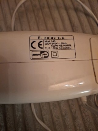 Batidora Solac Amasadora Varillas