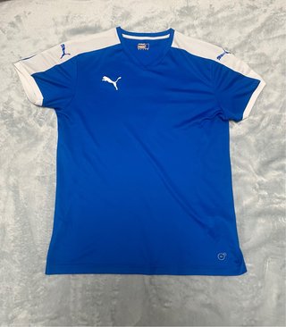 Camiseta Puma Manga Corta Azul y Blanca