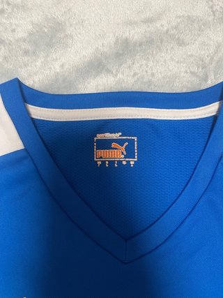 Camiseta Puma Manga Corta Azul y Blanca