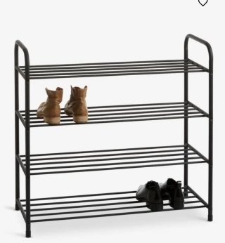 Zapatero Metálico Negro 4 Niveles