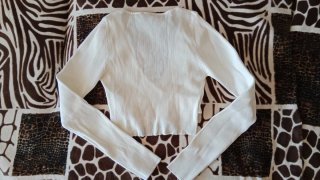 Camisa Stradivarius manga larga blanca