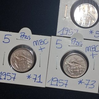 5 Pesetas 1957 lote
