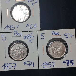 5 Pesetas 1957 lote