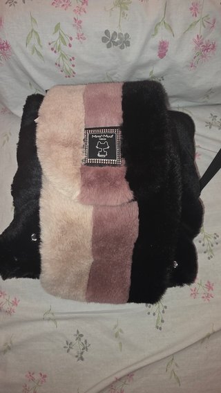 Bolso y bufanda Mimi-Mud negro y rosa