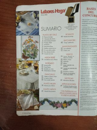 LABORES del HOGAR, N°1. ganchillo y punto de cruz