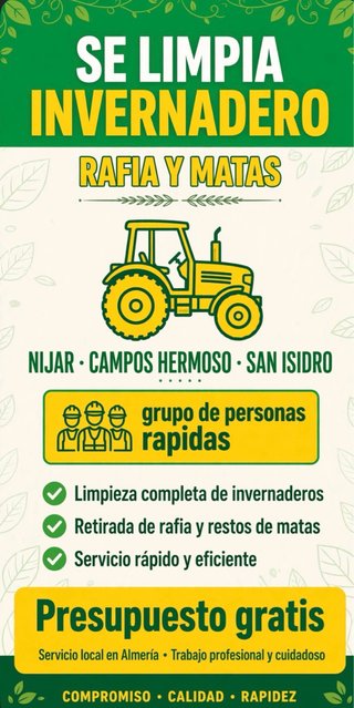 Limpieza de invernaderos