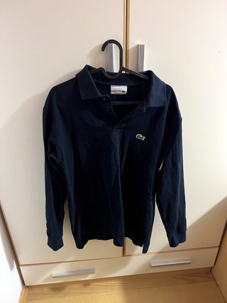 Polo Manga Larga Lacoste Azul Marino Talla M