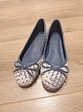 Bailarinas trenzadas azul y blanco