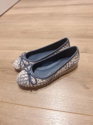 Bailarinas trenzadas azul y blanco