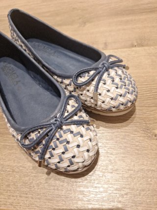 Bailarinas trenzadas azul y blanco