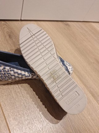 Bailarinas trenzadas azul y blanco