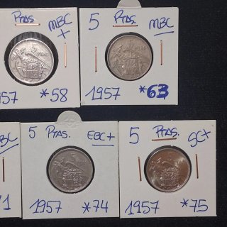 Lote 5 Pesetas 1957
