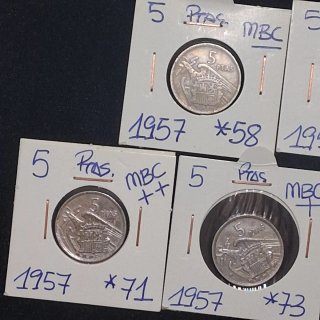 Lote 5 Pesetas 1957