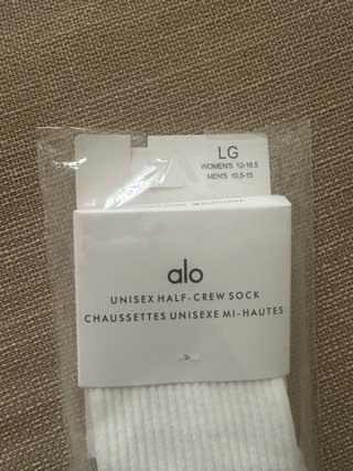 Alo Unisex Half-Crew Socks LG White