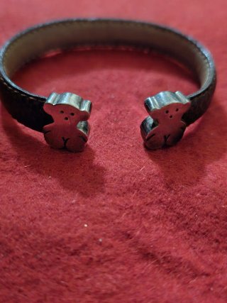 Pulsera Tous Oso Plata 925 y Cuero Marrón