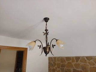 Lámpara de forja con detalles. Leds incluidos