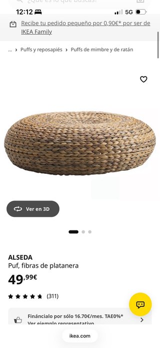 Sillón rosa Ikea + reposapiés