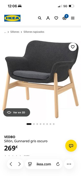 Sillón rosa Ikea + reposapiés