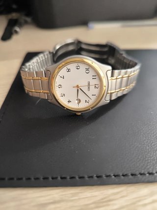 Vintage Seiko Quartz 7N32-0151 Two-Tone White Dial