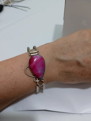 Bracciale Anni '80 Agata Magenta