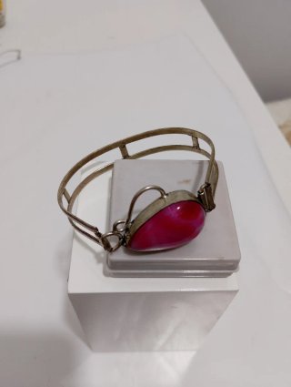 Bracciale Anni '80 Agata Magenta