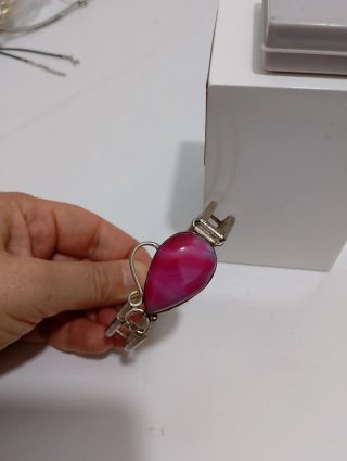 Bracciale Anni '80 Agata Magenta