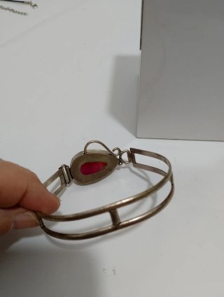 Bracciale Anni '80 Agata Magenta