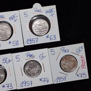 Lote 5 Pesetas 1957