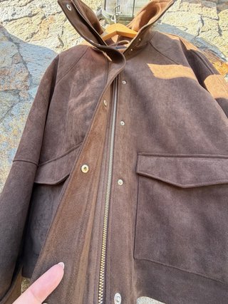Cazadora Zara efecto ante marrón