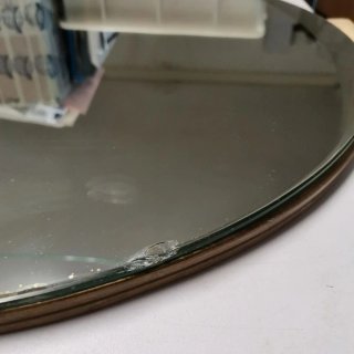 Specchio bisallato tondo 56 cm anni 50 60