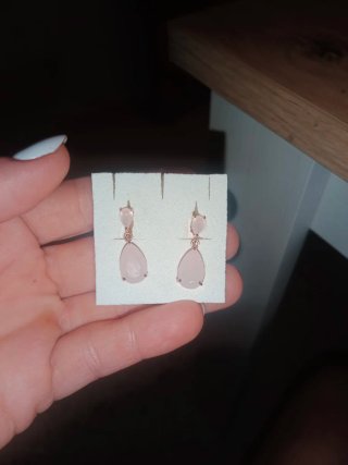 Pendientes Plata Rosa Lágrima