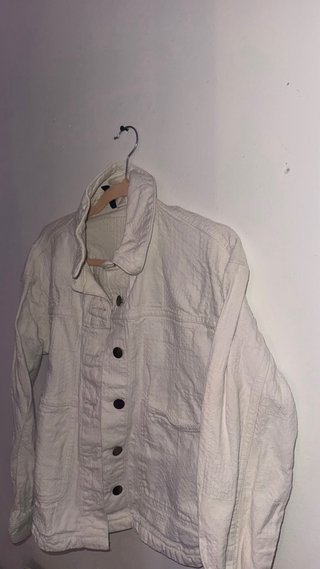 Chaqueta tejana beige/blanca