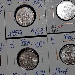Lote 5 Pesetas 1957