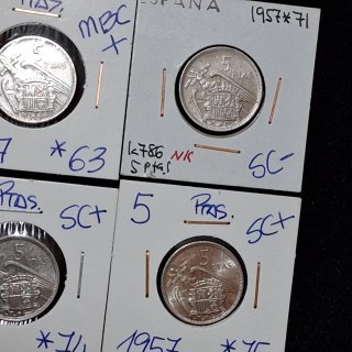 Lote 5 Pesetas 1957