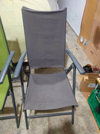 2 Sillas Plegables Jardín Tela y Metal